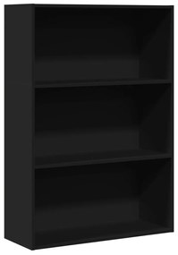 fekete szerelt fa könyvespolc 80 x 30 x 114 cm