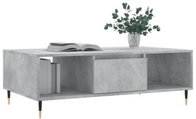 Betonszürke szerelt fa dohányzóasztal 104 x 60 x 35 cm