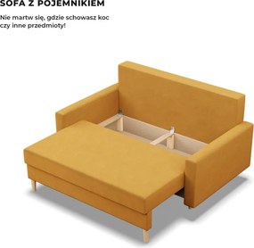 Etna kanapé, bársony, bonell töltet, sárga