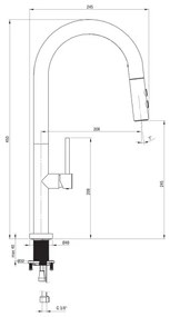 Deante BQO_D72M - Mosogatócsap kihúzható permetezővel OLFATO titánium