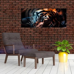 Egy fekvő tigris képe (120x50 cm)