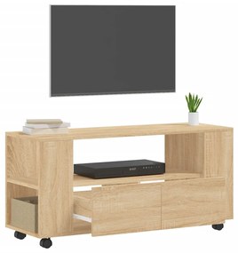 sonoma tölgy színű szerelt fa TV-szekrény 102 x 34,5 x 43 cm