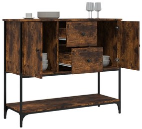 füstös tölgy színű szerelt fa tálalószekrény 100 x 36 x 85 cm