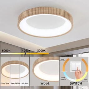 Brilagi - FALCON WOOD MODERN LED mennyezeti lámpa LED/40W/230V, Ø 60 cm, fa kivitel