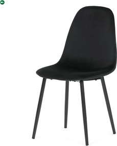 Jídelní židle, černá, sametová látka, CT-V2971 BK4