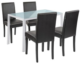 Mira 4+1 étkező garnitúra fehér-fekete