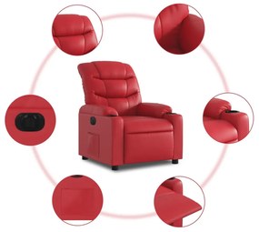piros műbőr elektromos dönthető fotel