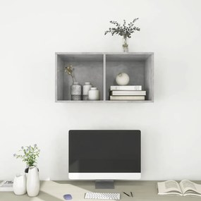 betonszürke szerelt fa falra szerelhető TV-szekrény 37x37x72 cm