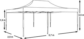 Összecsukható kerti pavilon több típusban-2,9x5,7 méteres-kék-pavilon+hordtáska