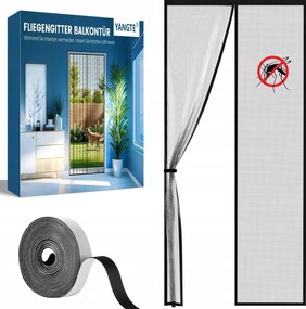 Mágneses szúnyogháló erkélyajtóra Teraszra Fekete 90 x 200 cm