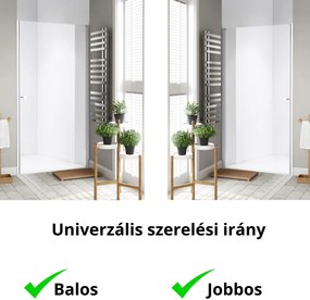 Stuxi Bari 70/80/90/100 cm széles egyszárnyú nyíló zuhanyajtó, 6 mm vízlepergető üveggel, króm profillal, 195 cm magas