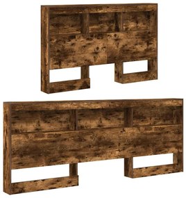 Tároló fejtámla polcokkal Füstölt tölgy 120 cm Faanyag