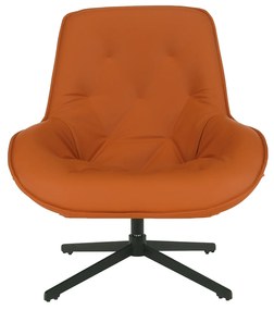 Luxus forgó fotel, ekobőr narancssárga/fém, JAELYN
