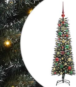 vidaXL Mű karácsonyfa 150 LED-del Zöld 120 cm PVC és Műanyag és Acél