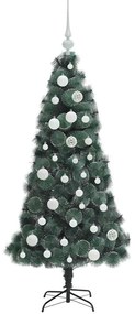 Műfenyő előre világított karácsonyfa gömbkészlettel Zöld 120 cm