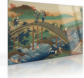 Üveg kép - Katsushika Hokusai, Ariwara no Narihirafrom the series One Hundred, Poems Explained by the Nurse (Hyakunin isshu uba ga etoki), reprodukció (70x50 cm)