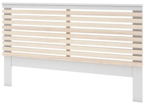 Fehér-natúr színű ágytámla borovi fenyő dekorral 146x100 cm Campus – Marckeric