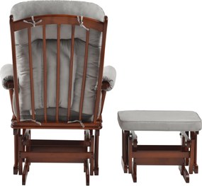 Hintaszék lábtartóval, dió/szürke, SAFORD