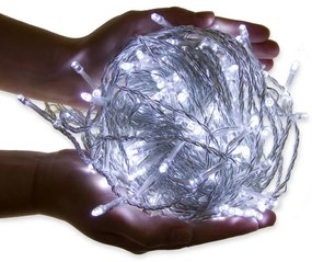 VOLTRONIC® Fényfüzér 100 LED Hideg fehér 3AA elem + vezérlő