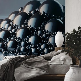 Fotótapéta - Fekete gömbök halmaza (147x102 cm)