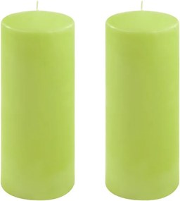 Gyertya készlet 25 cm Ø 10 cm 2 db világoszöld