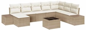 Kerti Kanapé Szett 9 pcs bézs és krémszínű 319 x 209 x 85 cm
