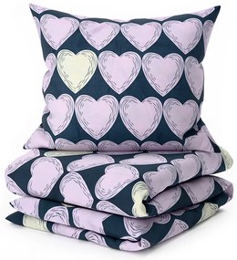 Mikroszálas ágyneműhuzat VIOLET HEARTS világos lila Ágyneműhuzat mérete: 2 db 70 x 80 cm | 160 x 200 cm