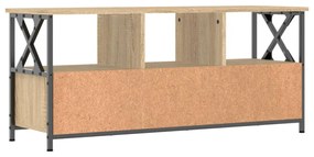 sonoma tölgyszínű szerelt fa és vas TV-szekrény 102x33x45 cm