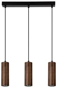 Aldabra Pipe függőlámpa GU10-es foglalat, 3 LED izzó, 5W, fekete-dió