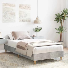 betonszürke szerelt fa ágykeret matrac nélkül 75 x 190 cm