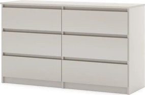 SIMPLE komód 120 cm, 6 fiók, kasmír