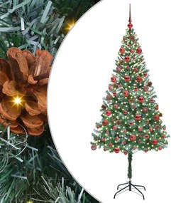vidaXL Mű karácsonyfa 300 LED-del állvánnyal Zöld 180 cm PVC és Acél