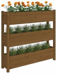 mézbarna tömör fenyőfa növénytartó 112 x 25 x 104,5 cm