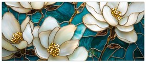 Kép - Ólomüveg magnóliával (120x50 cm)
