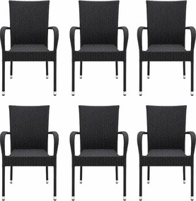 PARIS Kerti rattan szék szett - 6 db