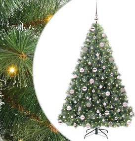 vidaXL Mű karácsonyfa 300 LED-del állvánnyal Zöld 180 cm PE és PVC