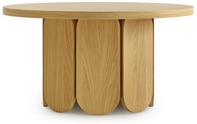 Natúr színű kerek dohányzóasztal tölgyfa dekoros asztallappal 78x78 cm Soft – Woodman