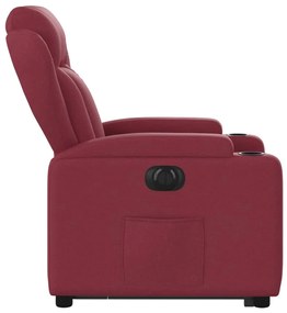 vidaXL elektromos felállást segítő bordó szövet dönthető fotel