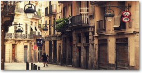 Fotótapéta üvegfalra Barcelona utcái 140x70