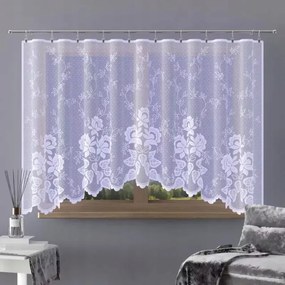 Elegáns jacquard függöny fehér virágokkal Willow A151 300x140cm