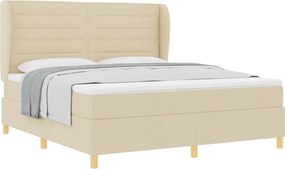 vidaXL Boxspring ágy matraccal Sötétszürke 90x190 cm Szövet Krém