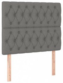 sötétszürke szövet LED-es fejtámla 100x7x118/128 cm