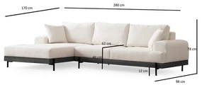 Sarokkanapé Eti Fekete Balos - Fehér