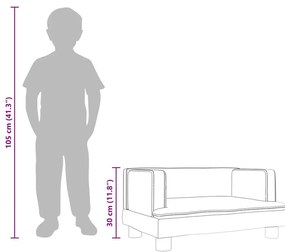 fekete gyerek műbőrkanapé 60 x 40 x 30 cm