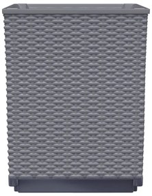 2 db sötétszürke polipropilén növénytartó 30 x 30 x 37 cm