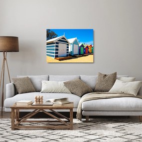 Kép - Brighton Beach, Melbourne, Ausztrália (üvegen) (70x50 cm)