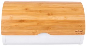 Altom Kenyértartó bambusz fedővel 37,7 x 24,3 x 20,4 cm, fehér