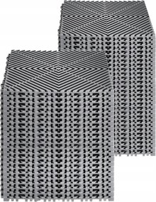 Moduláris vízelvezető szőnyeg 31x31cm csúszásgátló Pp 24db garázs kert szürke