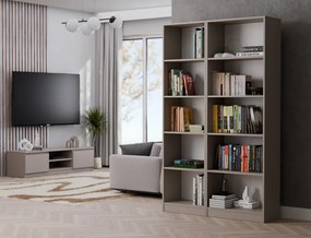 R60 polcos szekrény, könyvtartó, 60x182x30 cm, agyag színű