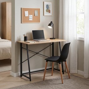 Összecsukható íróasztal / számítógépasztal 100×46 cm, masszív fém vázzal, fekete–aranytölgy – Intenso Home